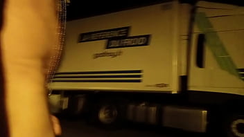 Preview 2 of Ex Slut2 - nu sous la pluie sur une aire de repos normande