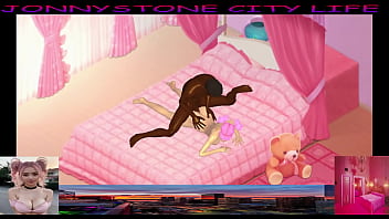 Preview 2 of Hanjob Big Tit - JonnyStone meets fun pink woman (custom)
