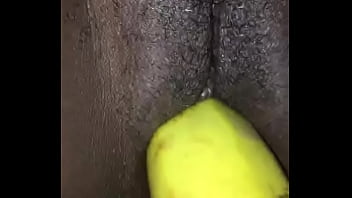 Preview 2 of Pucy Rubbing - Black teen masturbate with Banana