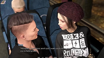 Preview 4 of Milf Cumshot Handjob - Taboo University #59 - Hot Emo Girl Drinks All My Juicy Cum In A Public Bus