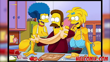 Preview 2 of Young Adult Porn Movies - Flandis Fucking The Simptoons Hotties! Pepperoni pizza! The Simptoons