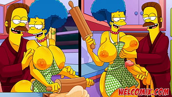 Preview 4 of Young Adult Porn Movies - Flandis Fucking The Simptoons Hotties! Pepperoni pizza! The Simptoons
