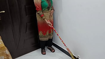 Preview 1 of Public Pickup Bus - Desi Maid Caught And Fucked Very Hard When She is Inserting Broom In Her Big Ass