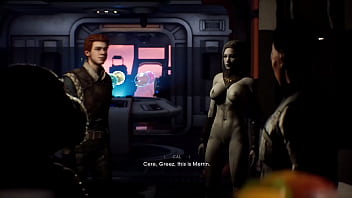 Preview 3 of Indian Girls Oily Boobs Massage - Star Wars Jedi fallen: orden Merrin Naked cinematics
