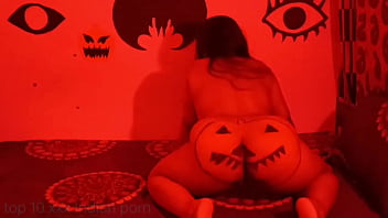 Preview 1 of Housewife Monr - Halloween special  step mom fucking with step son horror red house