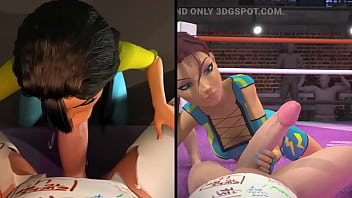 Preview 3 of Anal Vintage Asian - 3DGSPOT - Hot Girls Deepthroat A Big Cock In SPLIT-SCREEN COMP! 3D CARTOON PORN!