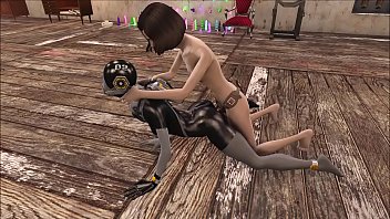 Preview 3 of Black Cock Japanese - Fallout 4 Lesbian Latex Hard Fuck