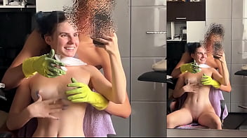 Preview 1 of Final Double Anal - Blowjob Deluxe: Fast &amp_ Furious in Hair Salon - Titillating Teal Temptation