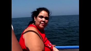 Preview 1 of Mike Adriano Misha Brooks - Brunette lifeguard fattie Lyric gets her fat pussy pounded on a boat