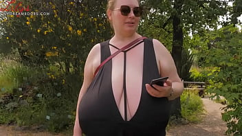 Preview 2 of Cbt Ballbust Instruction - Big tits public no bra