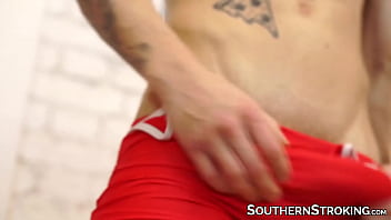 Preview 2 of Buchy K Sath - Big throbbing cock twink Tommy Gold jerks off while moaning