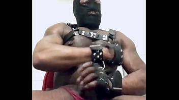 Preview 2 of Skinny Enough - Preview: Black Masked Muscle Edging &amp_ Cum