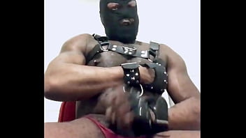 Preview 3 of Skinny Enough - Preview: Black Masked Muscle Edging &amp_ Cum