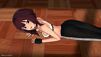Preview 1 of Back Gir - Horny Megumin (adult version) Sport outfit day