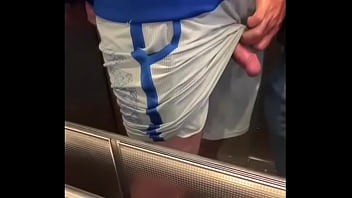 Preview 4 of Mom Showing Upskirt In Kitchen - Miskupa - Cock in Elevator