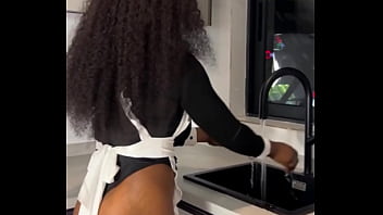 Preview 3 of Dara Preg - Ebony House Maid Caught Riding her Boss( full video on xred )