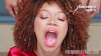 Preview 2 of Litall Gals Xxx - PremiumBukkake - Katrina swallows 78 huge mouthful cumshots