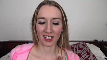 Preview 1 of Tits Relieved - RILEY REYNOLDS Cute Blonde Coed POV Blowjob and HUGE Messy Facial!