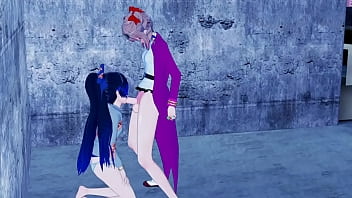 Preview 2 of Ariadna Dp - (Futa) Yorigami Joon Fucks Yorigami Shion in an Alley