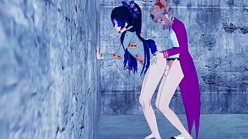 Preview 3 of Ariadna Dp - (Futa) Yorigami Joon Fucks Yorigami Shion in an Alley