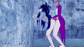 Preview 4 of Ariadna Dp - (Futa) Yorigami Joon Fucks Yorigami Shion in an Alley