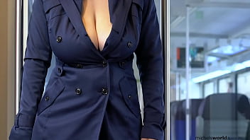 Preview 1 of Tetsi Dors Yoga - slave with big natural breasts in public