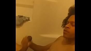 Preview 4 of Fucked Girl By Pizza Boy - Mixed guys jerks off in tub