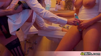Preview 4 of Margi Sullivav - Research and development in a way you never see it before with two sexy and slutty lab assistant