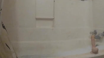Preview 1 of Redhead Chelsea - Cock Hungry Slut SUCKS and FUCKS her Dildo in the Bath. She Licks it Clean of Her PUSSY JUICES