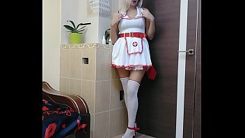 Preview 1 of C Xessi - Nurse for guys who like to be amused with their ass. Fuck myself Anal cork and toy,  (double). I finish. The imitation of the strapon is vulgar talk.