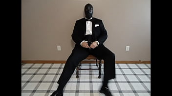 Preview 2 of Dad Dating Girls - Seated in a tuxedo wearing a rubber cock and ball sheath and playing with my cock until I cum.