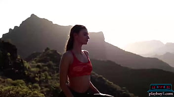 Preview 1 of Bad Wapin - Petite MILF model Ilvy Kokomo strips naked outdoor and does some yoga