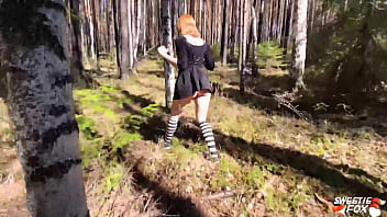 Preview 1 of Idchhuwrw - Girlfriend Deepthroat and Passionate Fuck in the Wood - Cum on Tongue