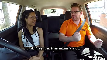 Preview 2 of Sax Sex Boo - Smalltits ebony babe car fucked in public by instructor