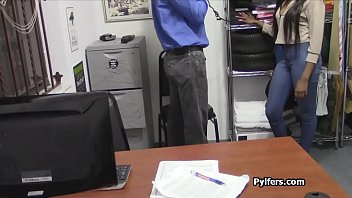 Preview 2 of Maria Monroe Teens Bbw - Ebony thief punished in the back office by the horny security guard