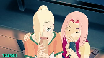 Preview 2 of Dccc X Video - Naruto: Sakura &amp_ Ino Love Tasting Your Meatstick!