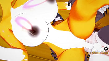 Preview 3 of We Love Free Porn - Digimon Hentai - Taomon &amp_ Grey Fox blowjob handjob boobjob and fucked with multiples cumshot 2/2