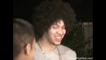 Preview 3 of Vx Vdeio - Teen slut gets spitroasted in horny frat scene