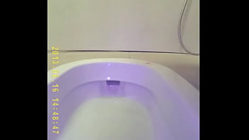 Preview 2 of Sitting Vibrator - Asian teen pee in toilet 2
