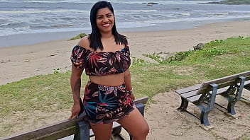 Preview 3 of Big Bullet - Corninho exibindo a bucetinha peluda da mulher na rua,  na praia e at&eacute_ no mercado,  mostrando tudo pra todo mundo ver.