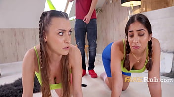 Preview 2 of Thief Fucks In Office - Fit Fluencer Girls Fuck The Camera Guy