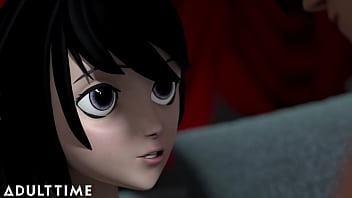 Preview 3 of Video Gamer Sex - ADULT TIME Hentai Sex Headmaster Makes Tardy Classmates Fuck In Front Of Everyone
