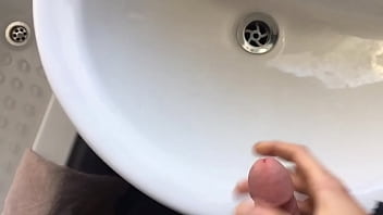Preview 2 of Jonnny Hard Fuck - Solo Gay Twink Masturbates and squirts in the bathroom over free gay porn