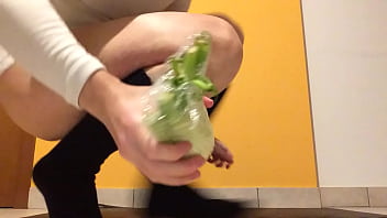 Preview 1 of Chubby Teen Gay Webcam - Bizarre insertions - A fennel (position 2)