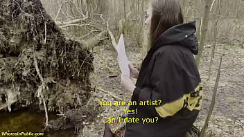 Preview 1 of Exciting Busty Blonde Tramp - busty girl rough fucked in the forest