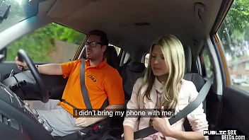 Preview 1 of Jma Movies - Petite euro publicly riding car instructor