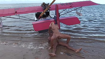 Preview 3 of Mature Bbw Movies - Caylian Curtis Fucks A Pilot On A Secluded Island Beach