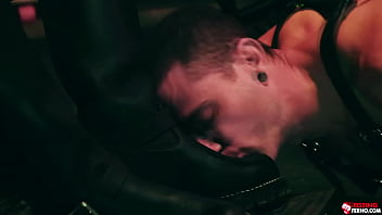 Preview 2 of Japanes Popular - Leather dom Colton Reece shoving his big bareback dick into Quin Quires grateful slit