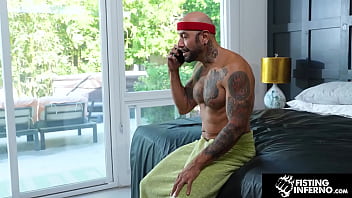 Preview 1 of All Black Bbm - Lube Gets Delivered &amp_ Hunk Shoves His Massive FIST In Tight Asshole - FistingInferno