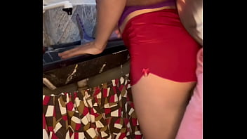 Preview 1 of Amigo Do Meu Tio - Anal sex in the kitchen,  the young girl&#039_s ass was dripping with milk